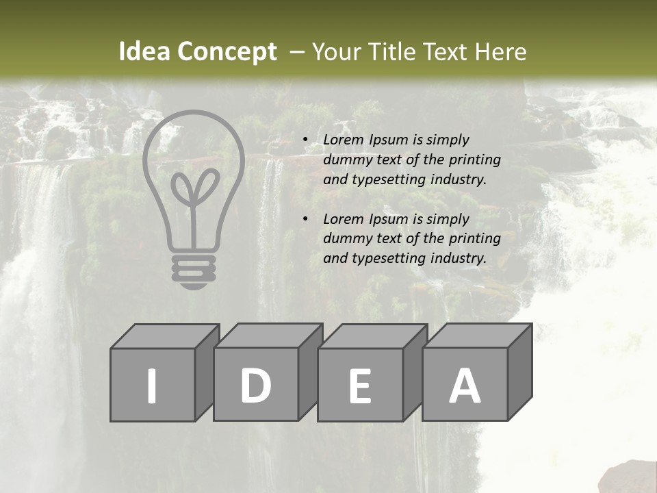 Brazil Cataract Foz Do Igua PowerPoint Template