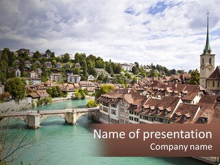 Switzerland Traditional Nydeggbrucke PowerPoint Template