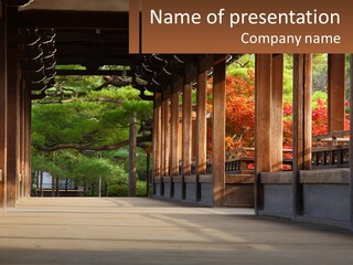 Shrine Architecture Bridge PowerPoint Template