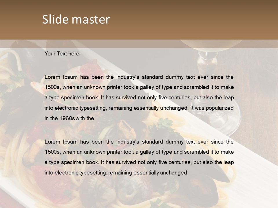 Seafood Clams Spaghetti PowerPoint Template