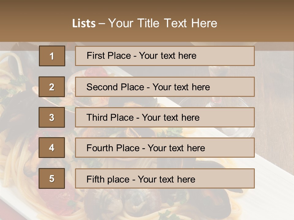 Seafood Clams Spaghetti PowerPoint Template