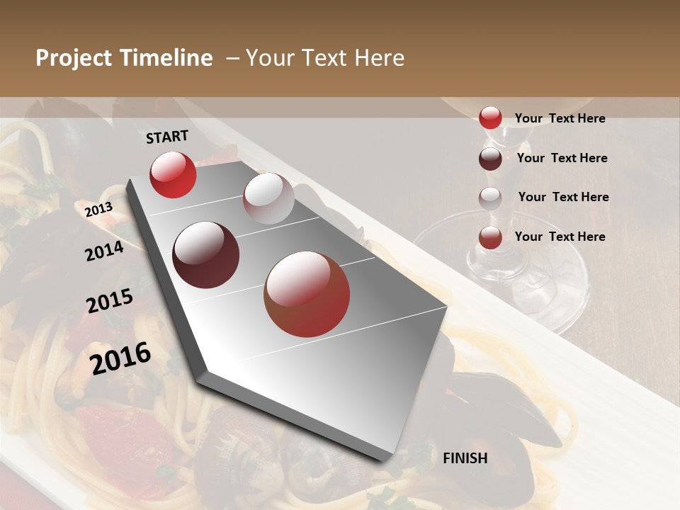 Seafood Clams Spaghetti PowerPoint Template