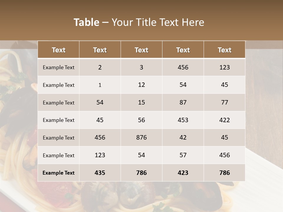 Seafood Clams Spaghetti PowerPoint Template