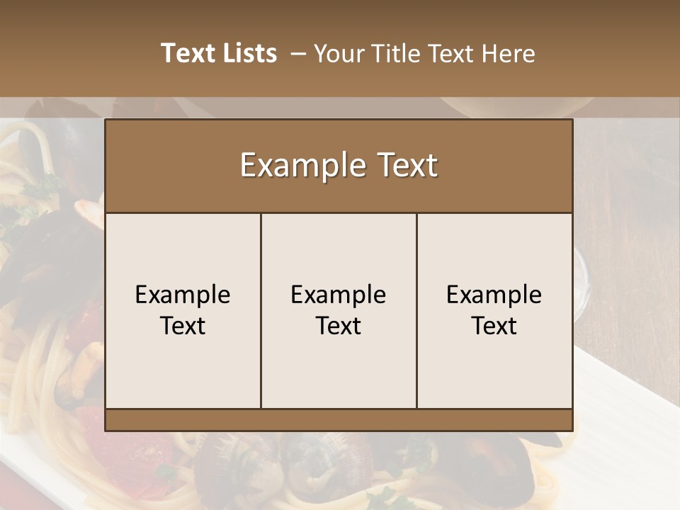 Seafood Clams Spaghetti PowerPoint Template
