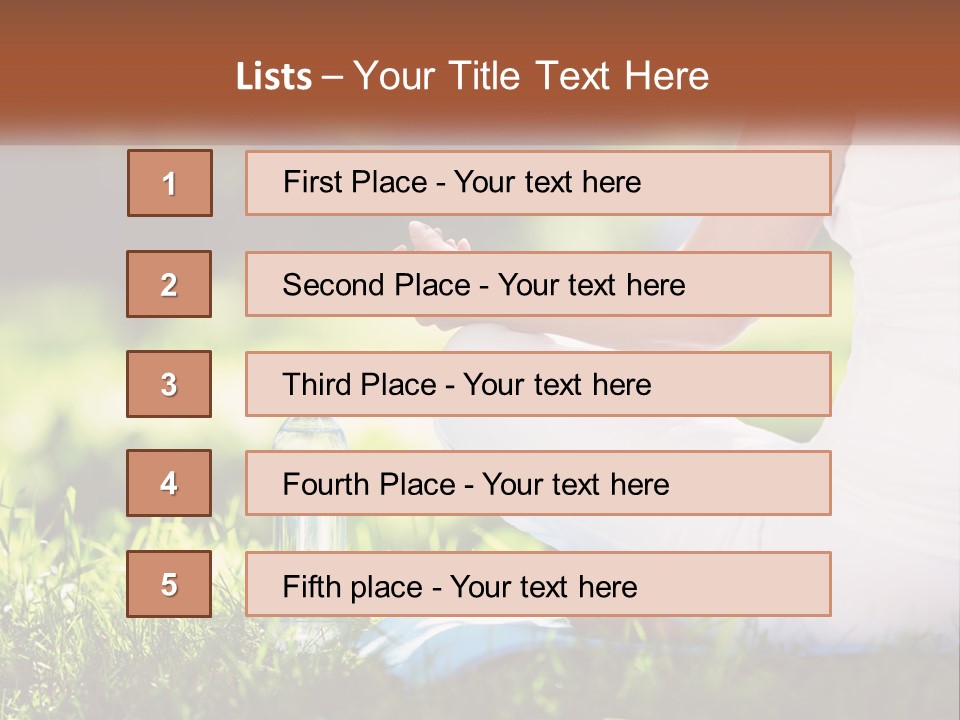 Contemplation Outdoors Back PowerPoint Template