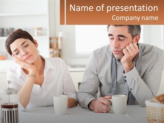 Caucasian Appearance Interior Tired PowerPoint Template