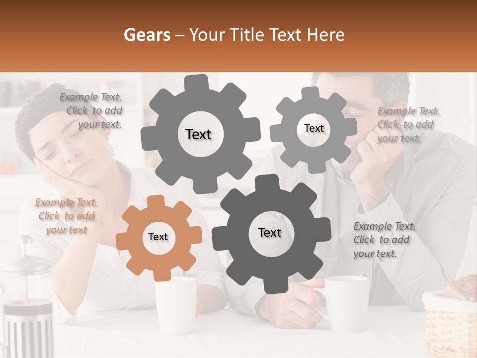 Caucasian Appearance Interior Tired PowerPoint Template