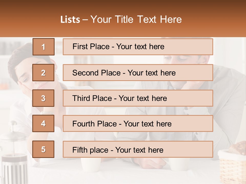 Caucasian Appearance Interior Tired PowerPoint Template