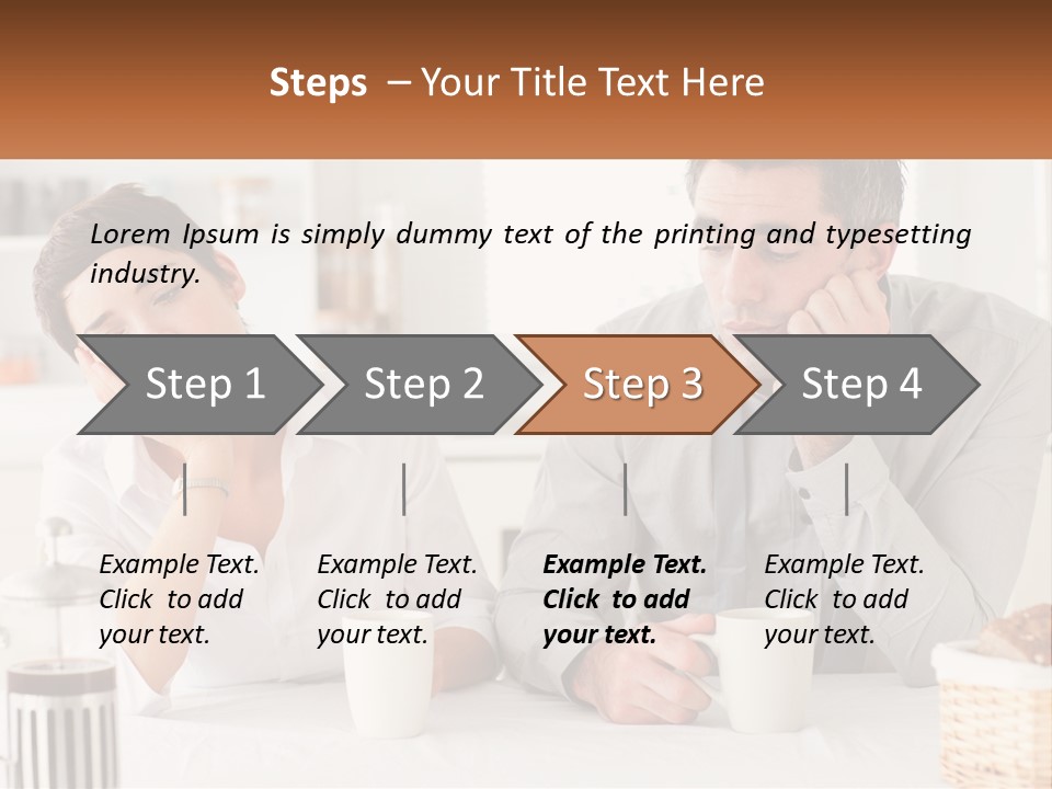 Caucasian Appearance Interior Tired PowerPoint Template