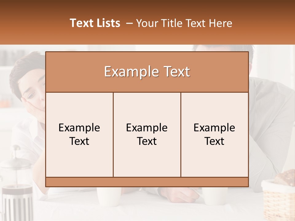 Caucasian Appearance Interior Tired PowerPoint Template