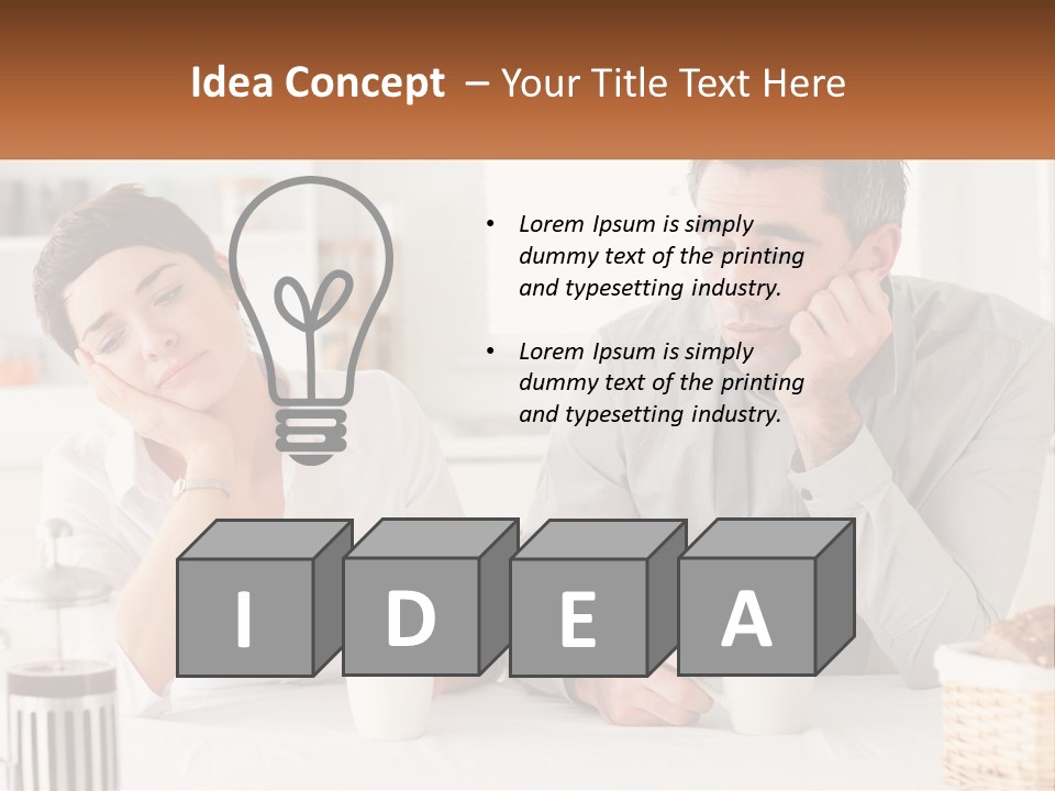 Caucasian Appearance Interior Tired PowerPoint Template