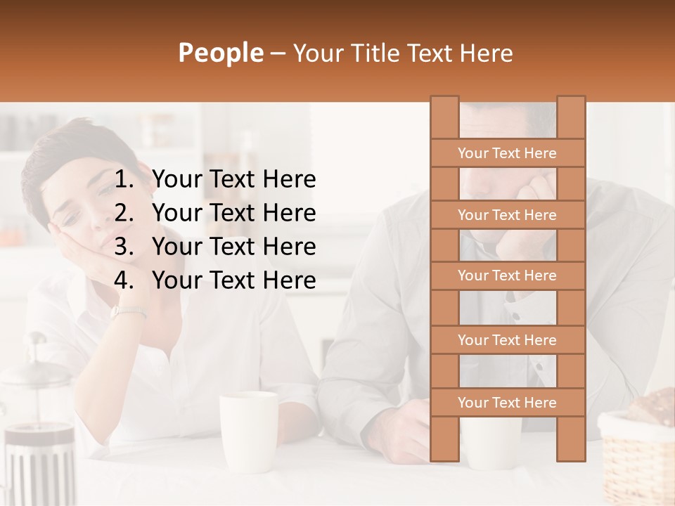 Caucasian Appearance Interior Tired PowerPoint Template