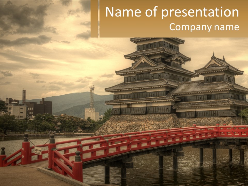 Matsumoto Ancient Bridge PowerPoint Template