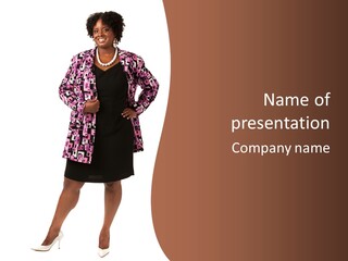 Cheerful Happiness Businesswoman PowerPoint Template