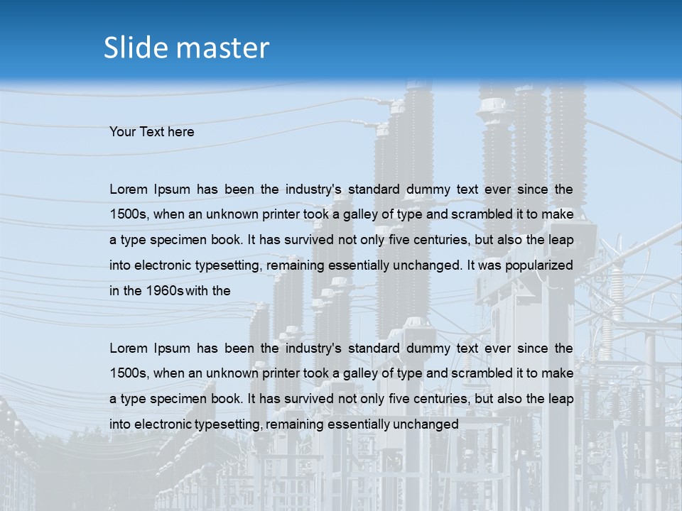 Row Electricity Clouds PowerPoint Template
