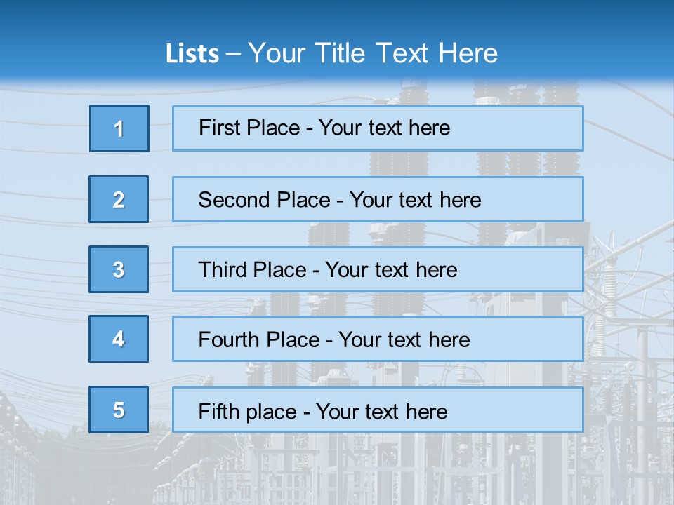 Row Electricity Clouds PowerPoint Template
