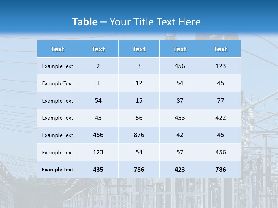 Row Electricity Clouds PowerPoint Template