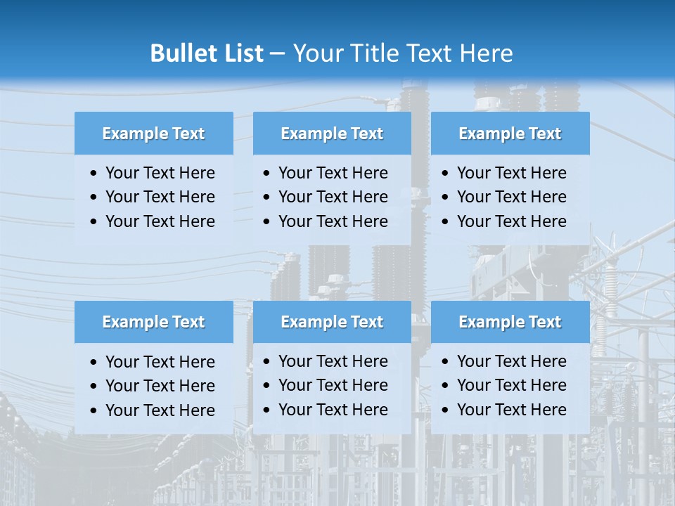 Row Electricity Clouds PowerPoint Template