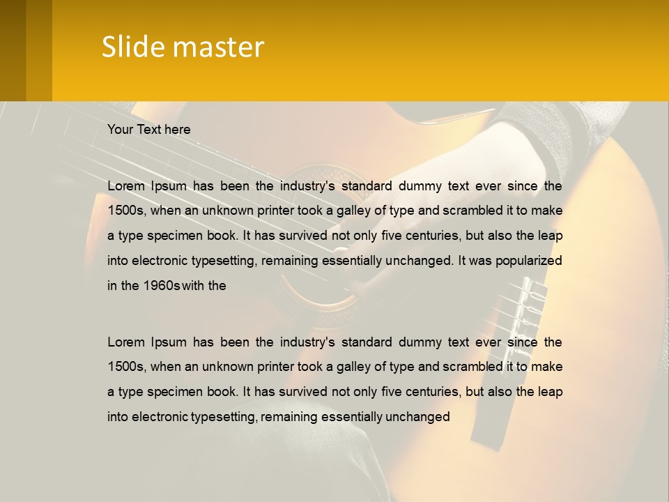 Sixstring Musical Instrument Stringed PowerPoint Template