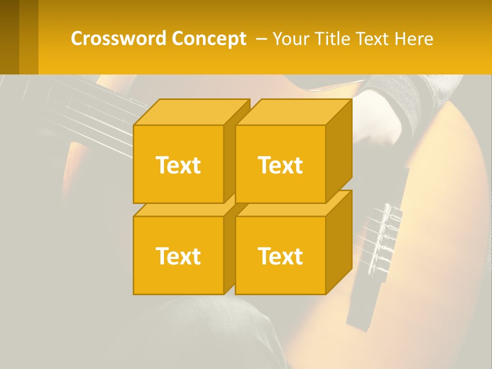 Sixstring Musical Instrument Stringed PowerPoint Template