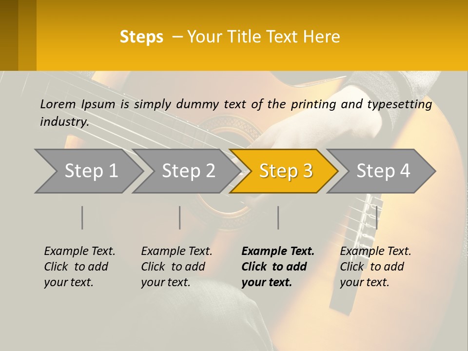 Sixstring Musical Instrument Stringed PowerPoint Template