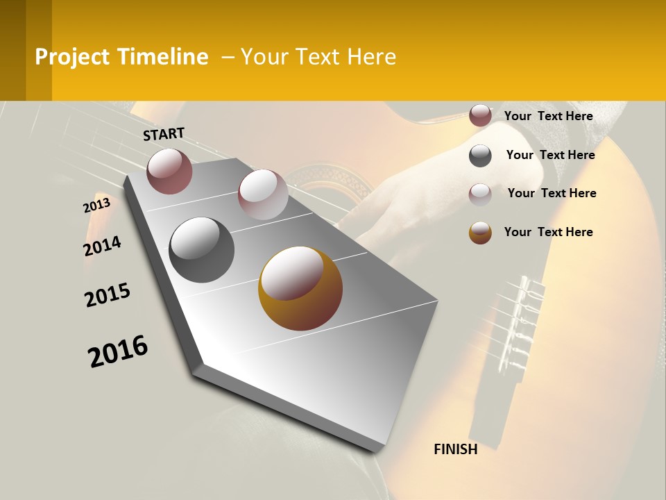 Sixstring Musical Instrument Stringed PowerPoint Template