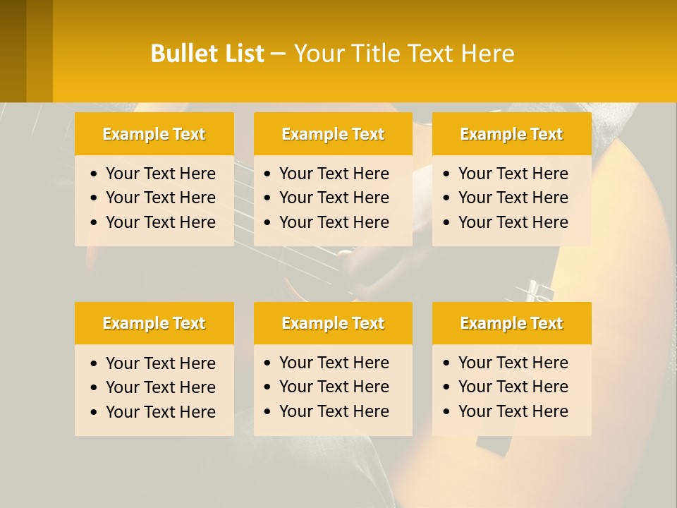 Sixstring Musical Instrument Stringed PowerPoint Template