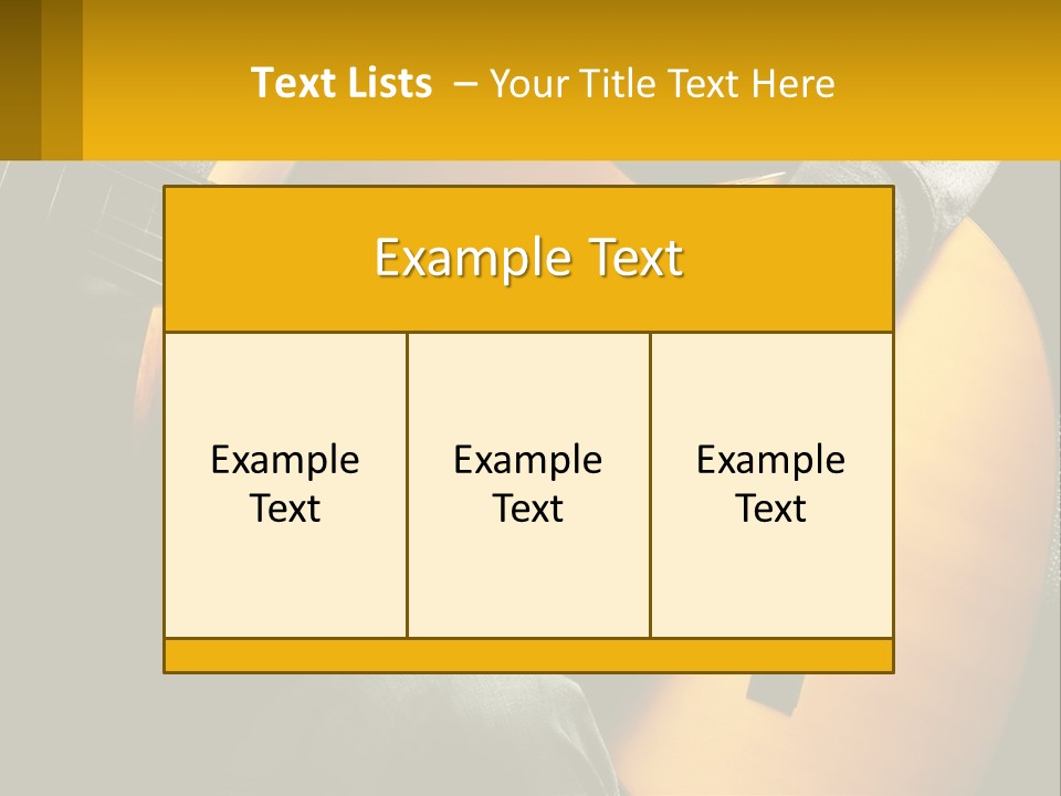 Sixstring Musical Instrument Stringed PowerPoint Template