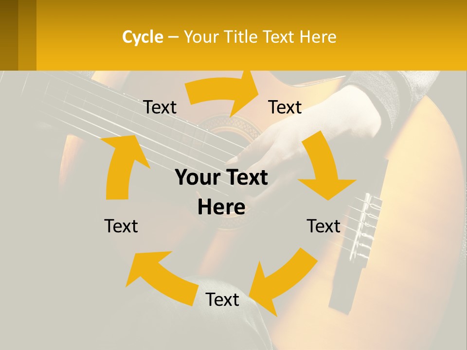 Sixstring Musical Instrument Stringed PowerPoint Template