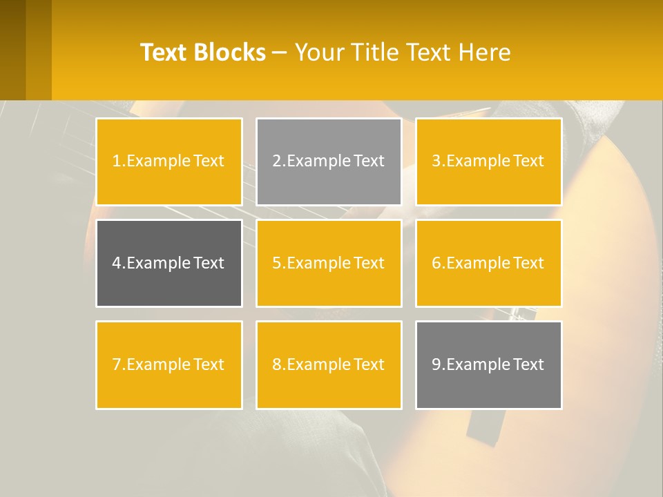 Sixstring Musical Instrument Stringed PowerPoint Template