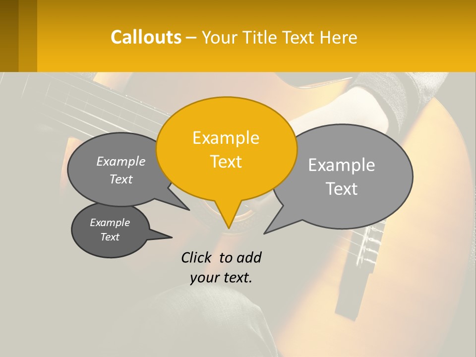 Sixstring Musical Instrument Stringed PowerPoint Template