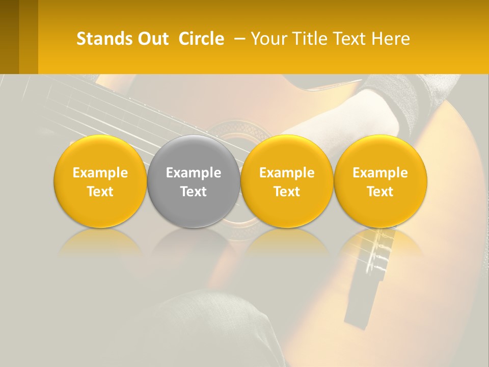 Sixstring Musical Instrument Stringed PowerPoint Template