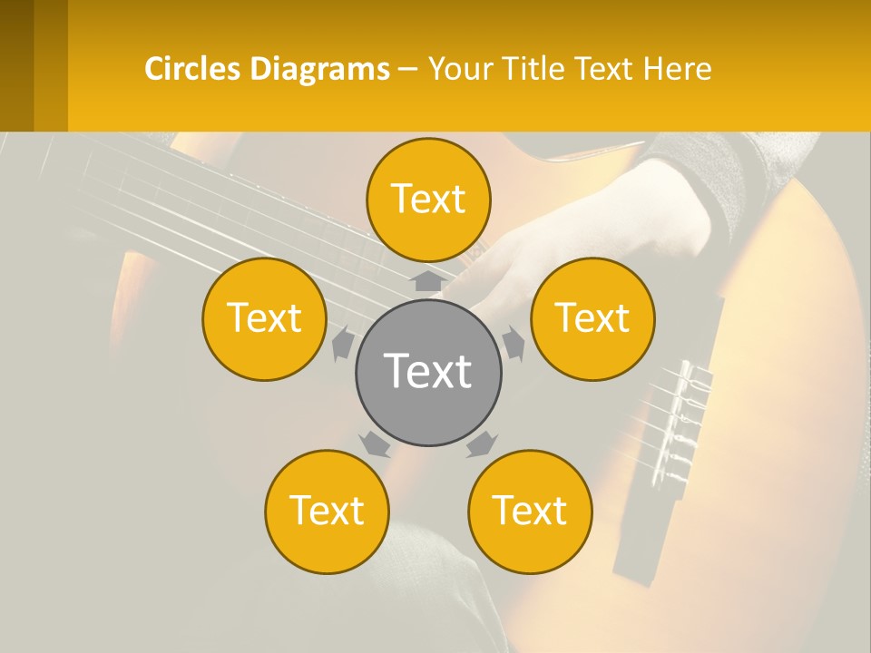 Sixstring Musical Instrument Stringed PowerPoint Template