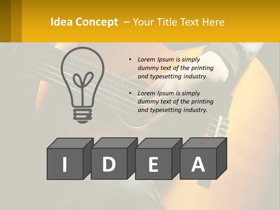 Sixstring Musical Instrument Stringed PowerPoint Template