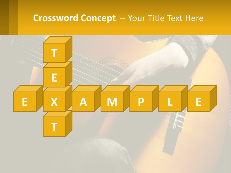 Sixstring Musical Instrument Stringed PowerPoint Template