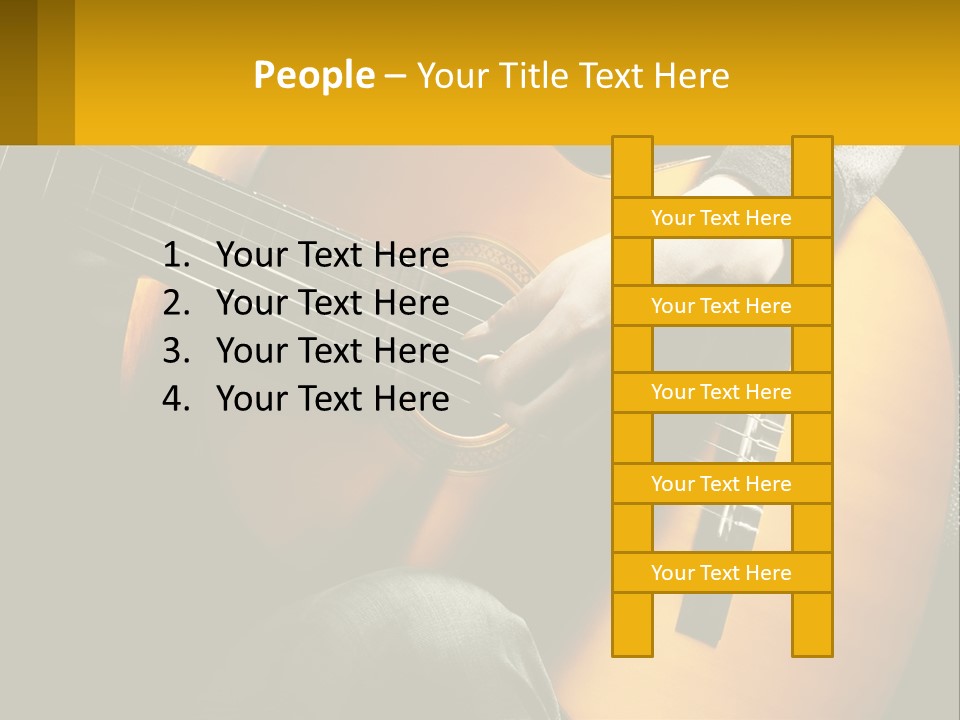 Sixstring Musical Instrument Stringed PowerPoint Template