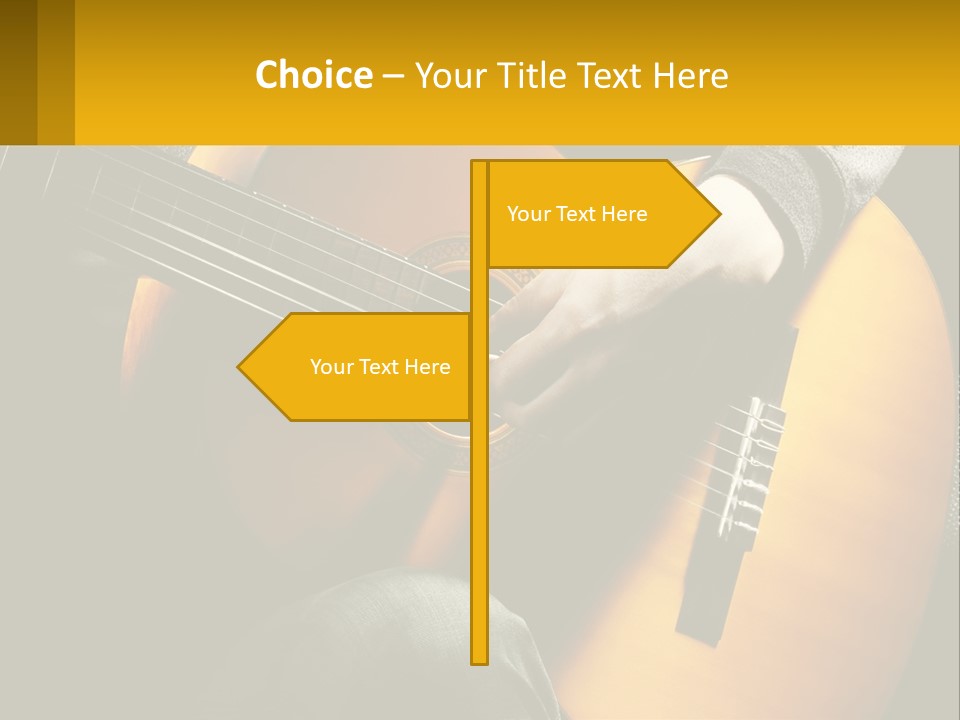 Sixstring Musical Instrument Stringed PowerPoint Template