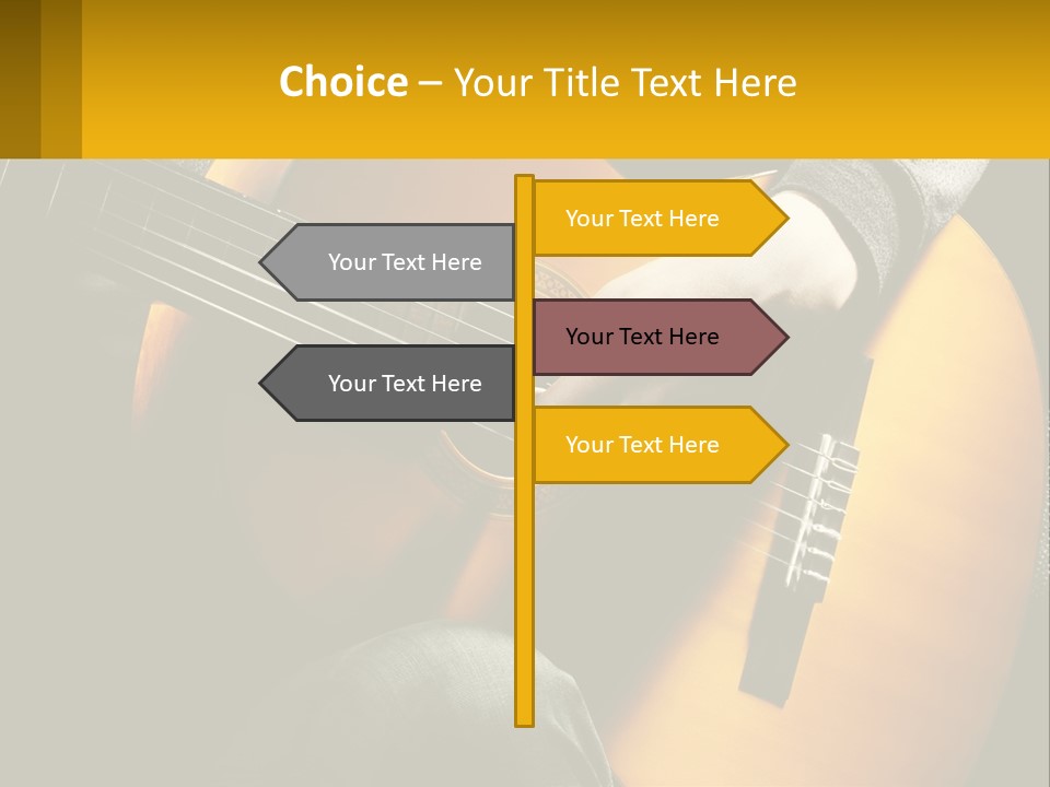 Sixstring Musical Instrument Stringed PowerPoint Template
