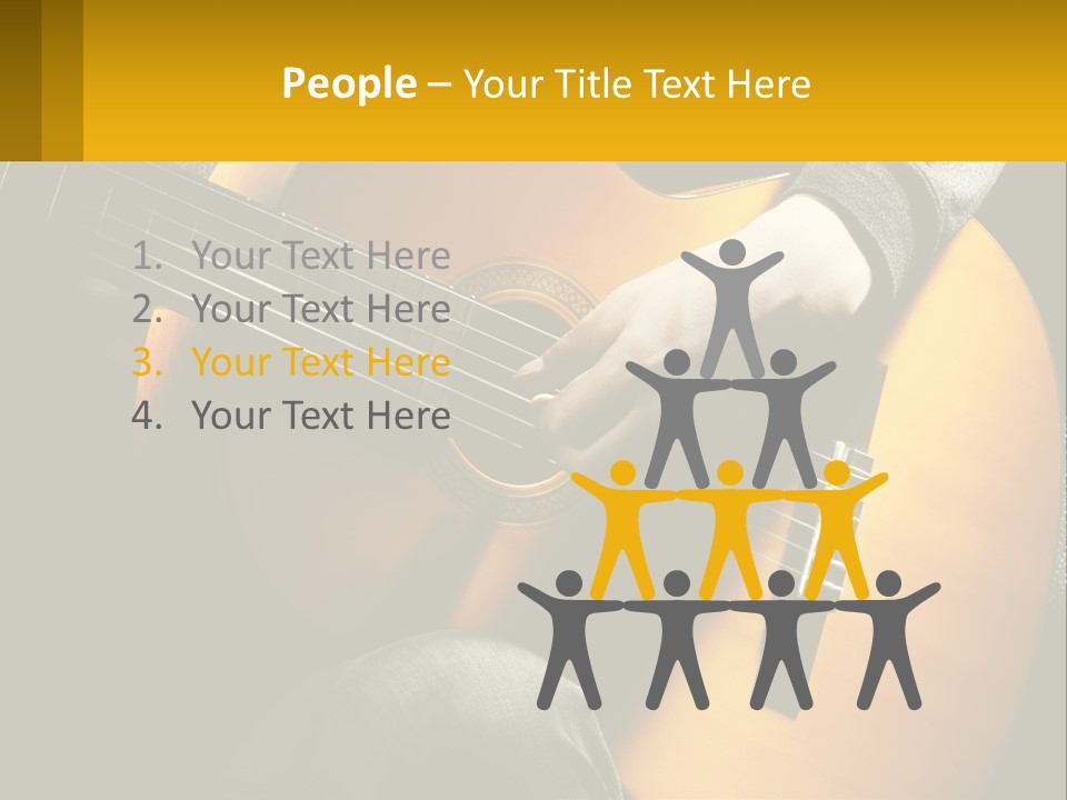 Sixstring Musical Instrument Stringed PowerPoint Template