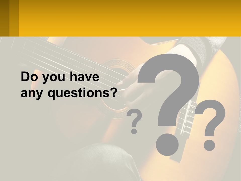 Sixstring Musical Instrument Stringed PowerPoint Template