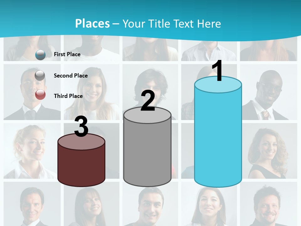 Square Brunette Caucasian PowerPoint Template