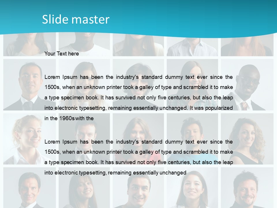 Square Brunette Caucasian PowerPoint Template