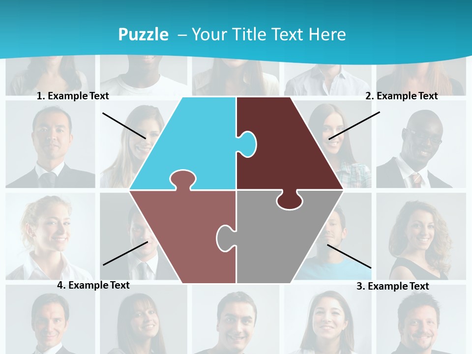 Square Brunette Caucasian PowerPoint Template