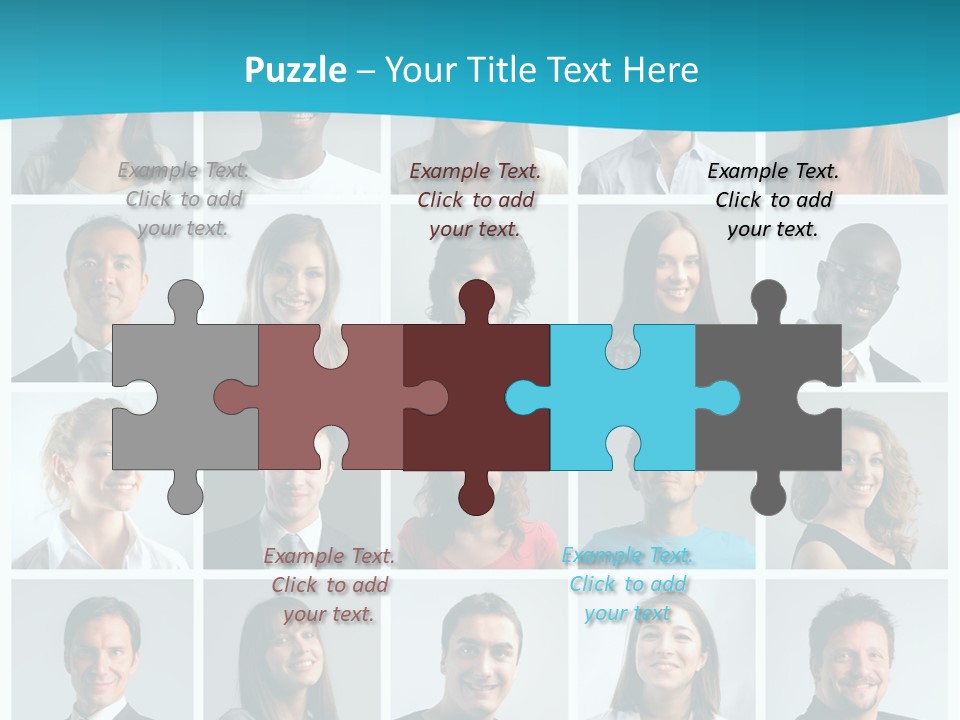 Square Brunette Caucasian PowerPoint Template