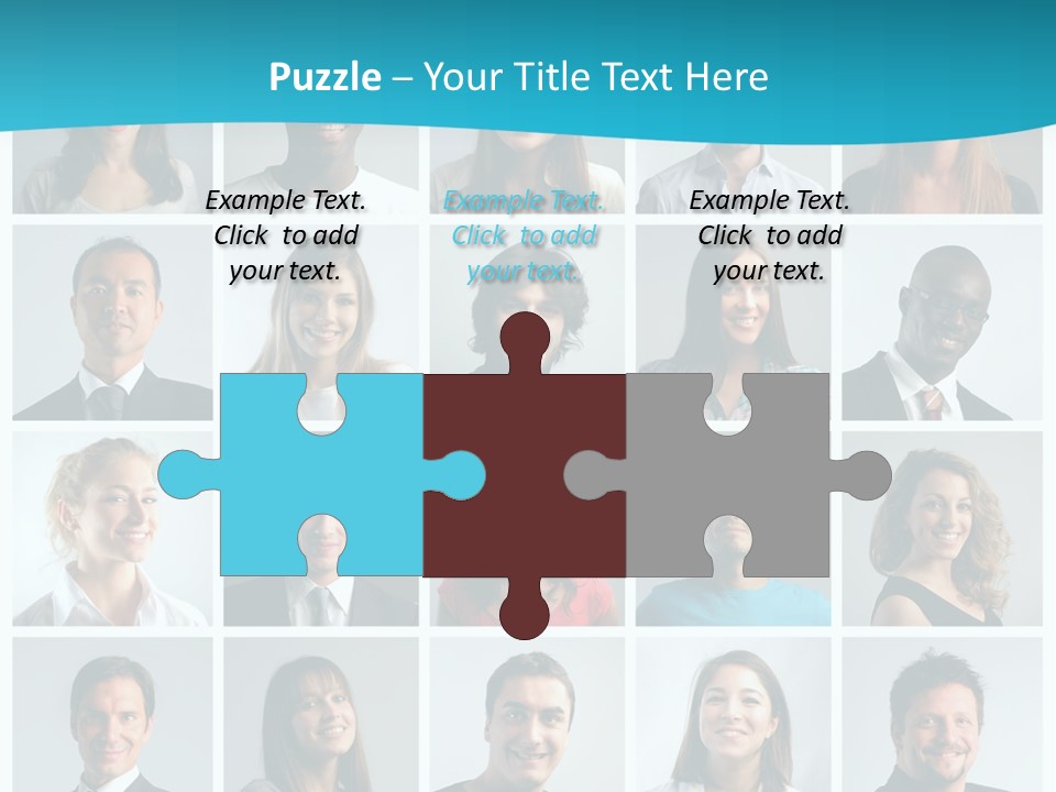 Square Brunette Caucasian PowerPoint Template