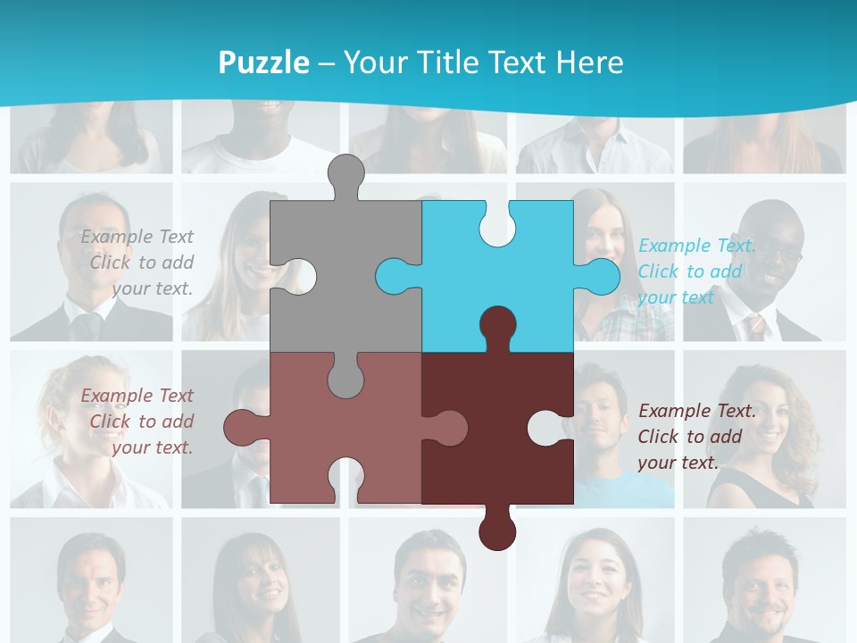 Square Brunette Caucasian PowerPoint Template