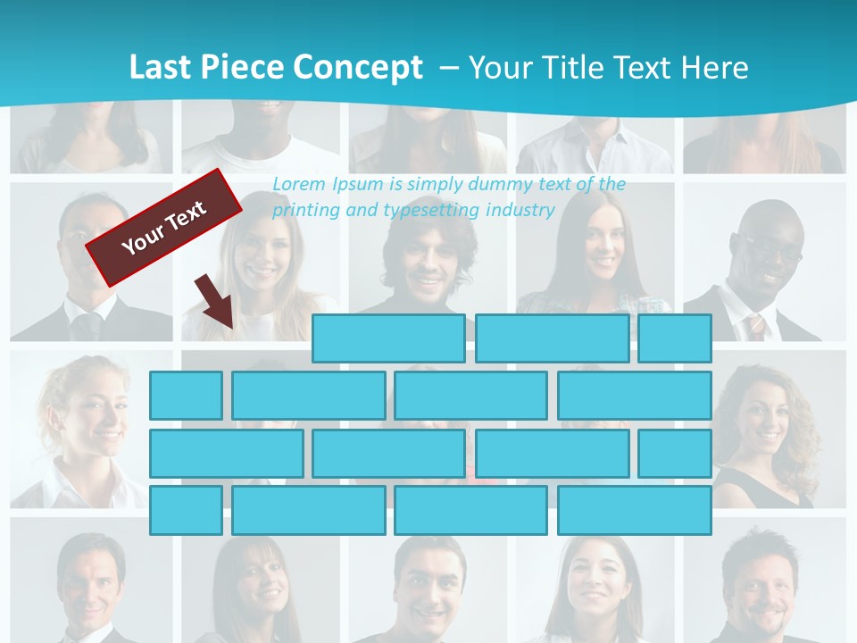 Square Brunette Caucasian PowerPoint Template