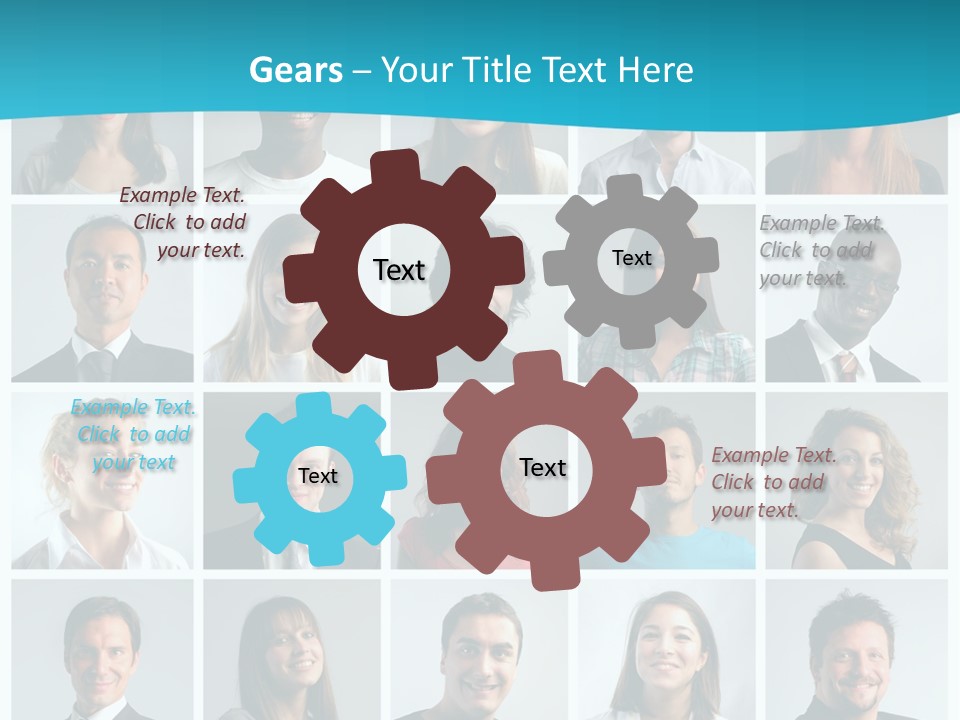 Square Brunette Caucasian PowerPoint Template