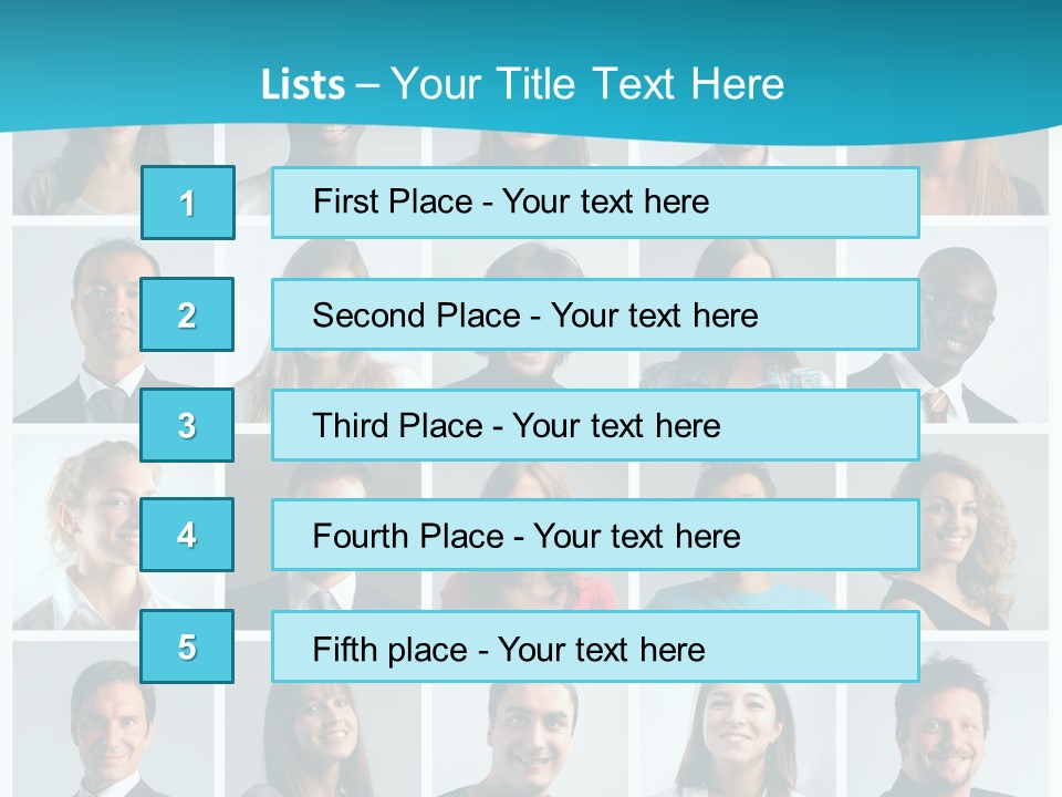 Square Brunette Caucasian PowerPoint Template