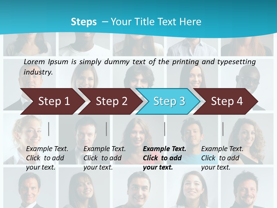 Square Brunette Caucasian PowerPoint Template